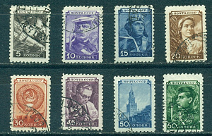 СССР, 1948, №1247-54, Стандарт, серия из 8-ми марок, (.)